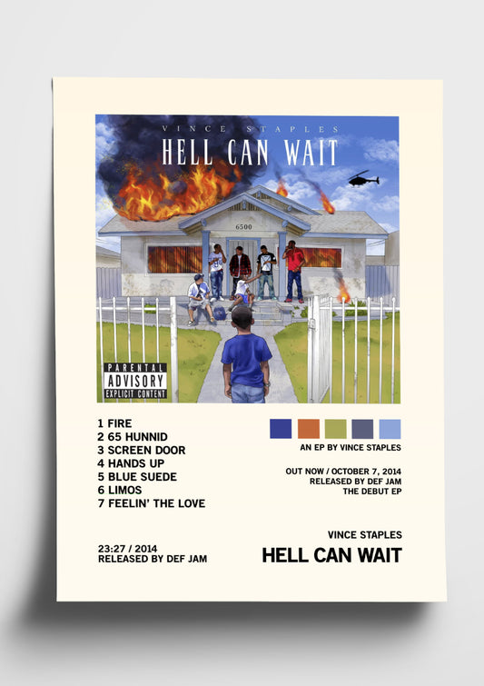 Vince Staples 'Hell Can Wait' Album Art Tracklist Poster