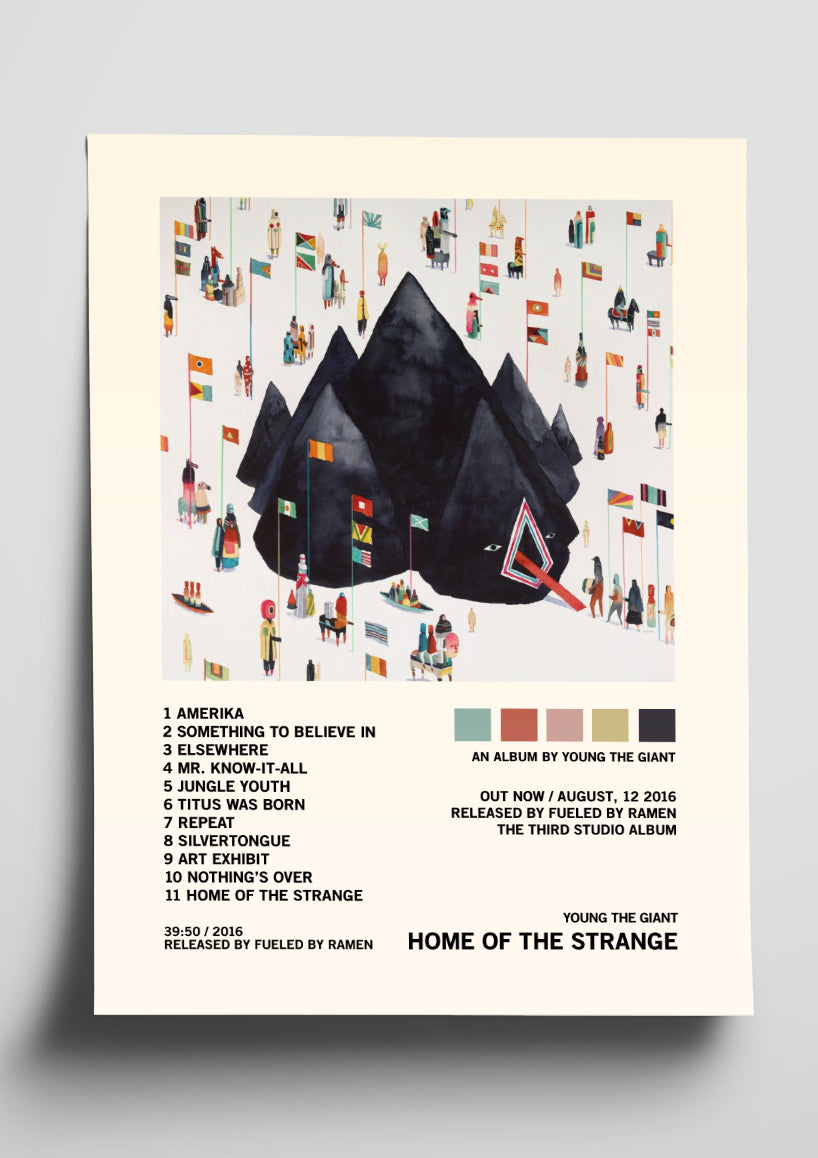 Young The Giant 'Home Of The Strange' Album Art Tracklist Poster