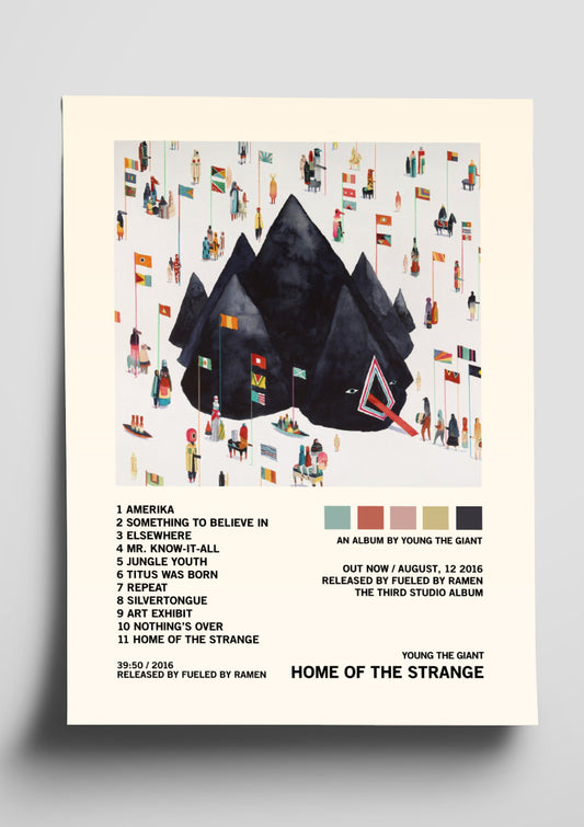 Young The Giant 'Home Of The Strange' Album Art Tracklist Poster